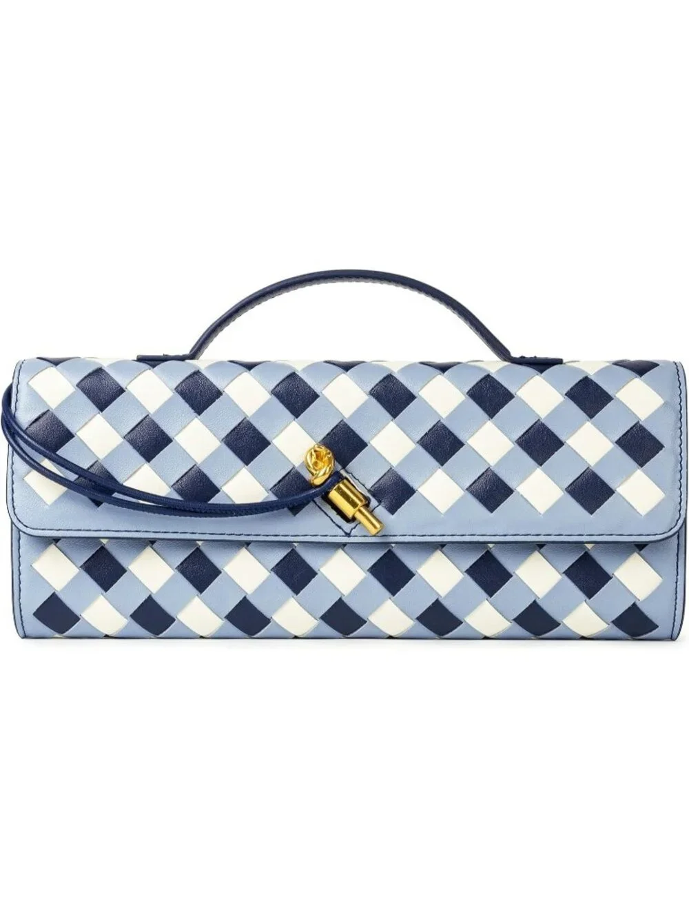 Women Mixed Sky Woven Vegan Leather Clutch Purse Formal Evening Crossbody Bag